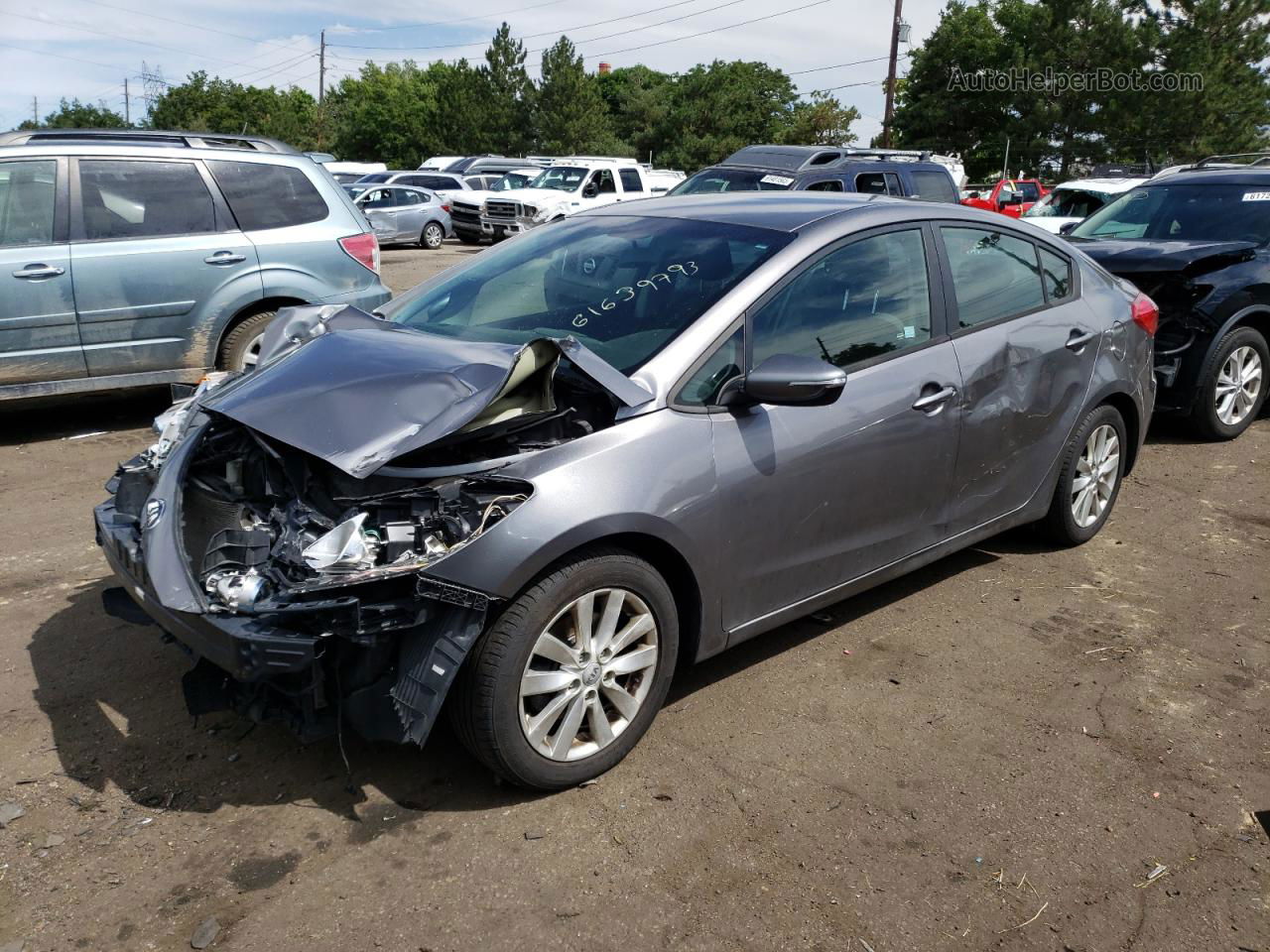 2016 Kia Forte Lx Gray vin: KNAFX4A68G5454118