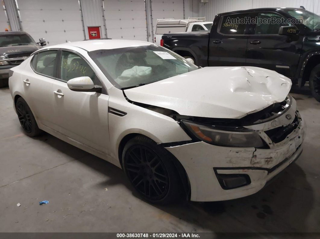 2014 Kia Optima Lx White vin: KNAGM4A70E5458893