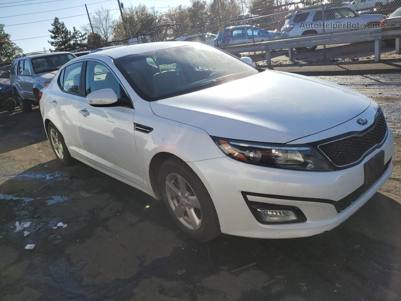 2014 Kia Optima Lx White vin: KNAGM4A70E5470526