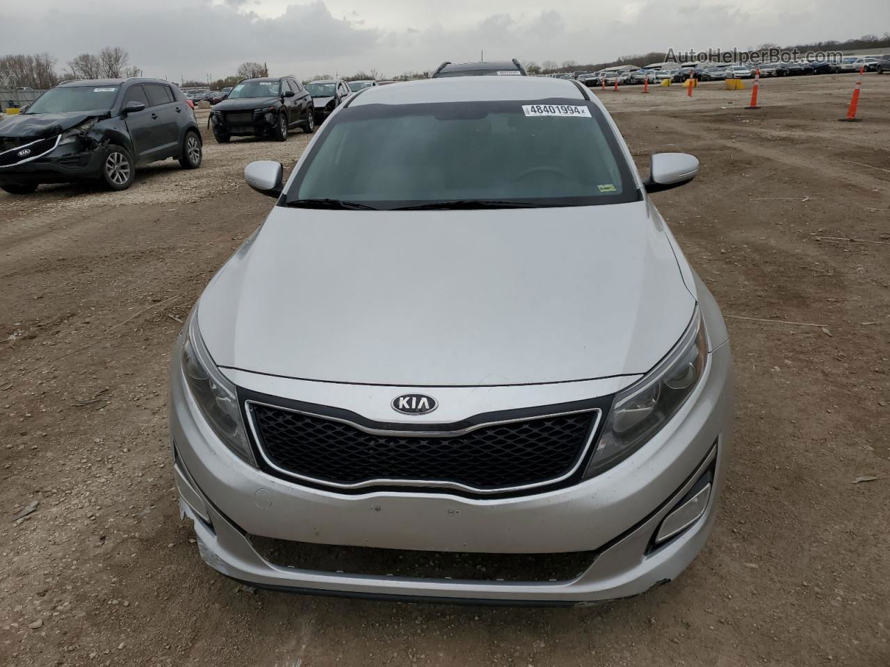 2014 Kia Optima Lx Silver vin: KNAGM4A70E5475824