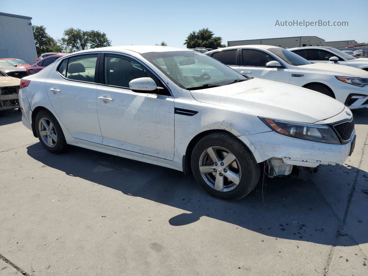 2015 Kia Optima Lx White vin: KNAGM4A70F5558252