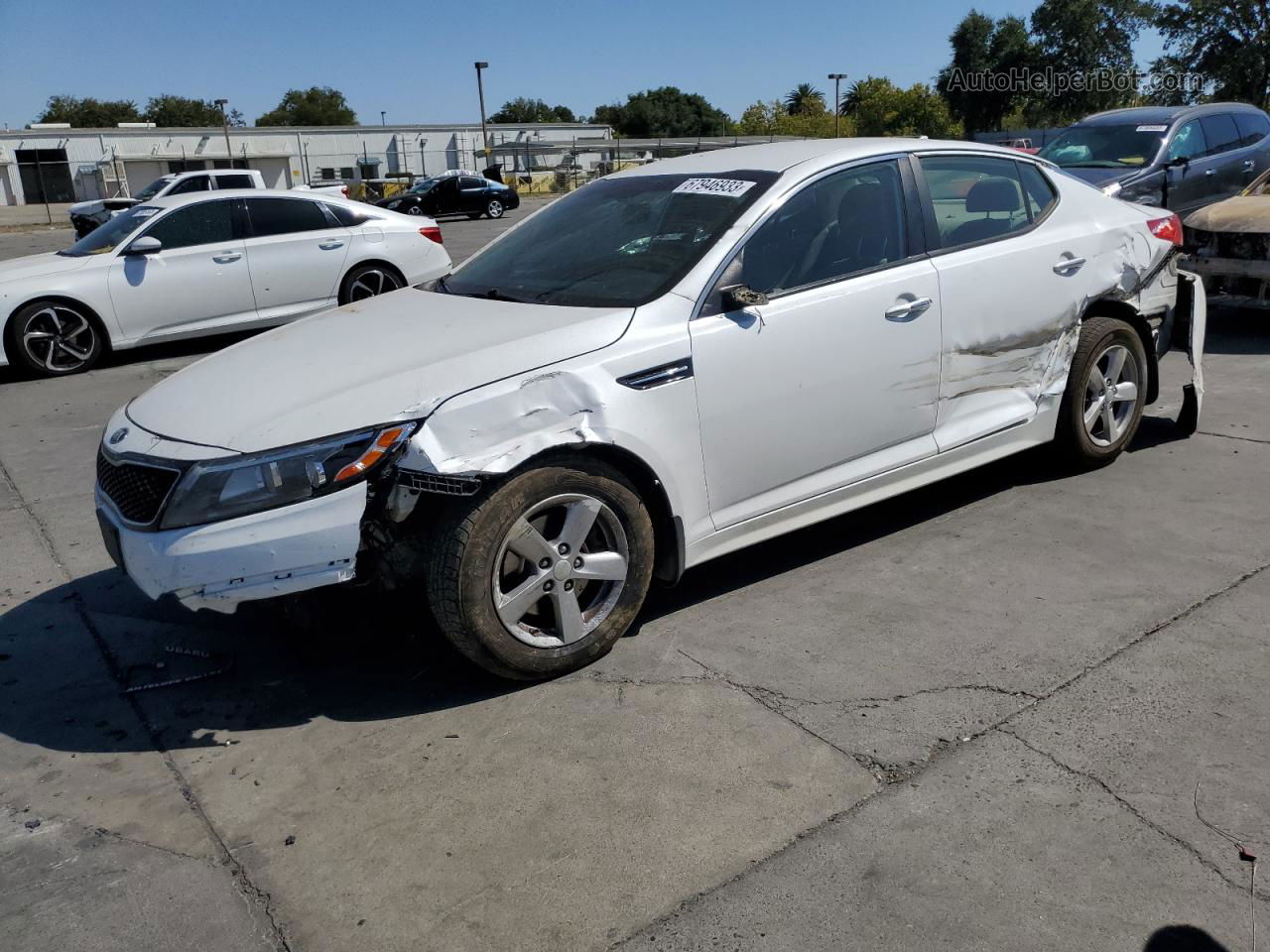 2015 Kia Optima Lx White vin: KNAGM4A70F5558252