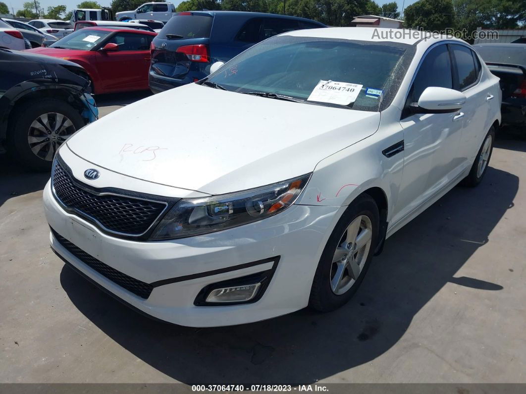 2015 Kia Optima Lx White vin: KNAGM4A70F5664846