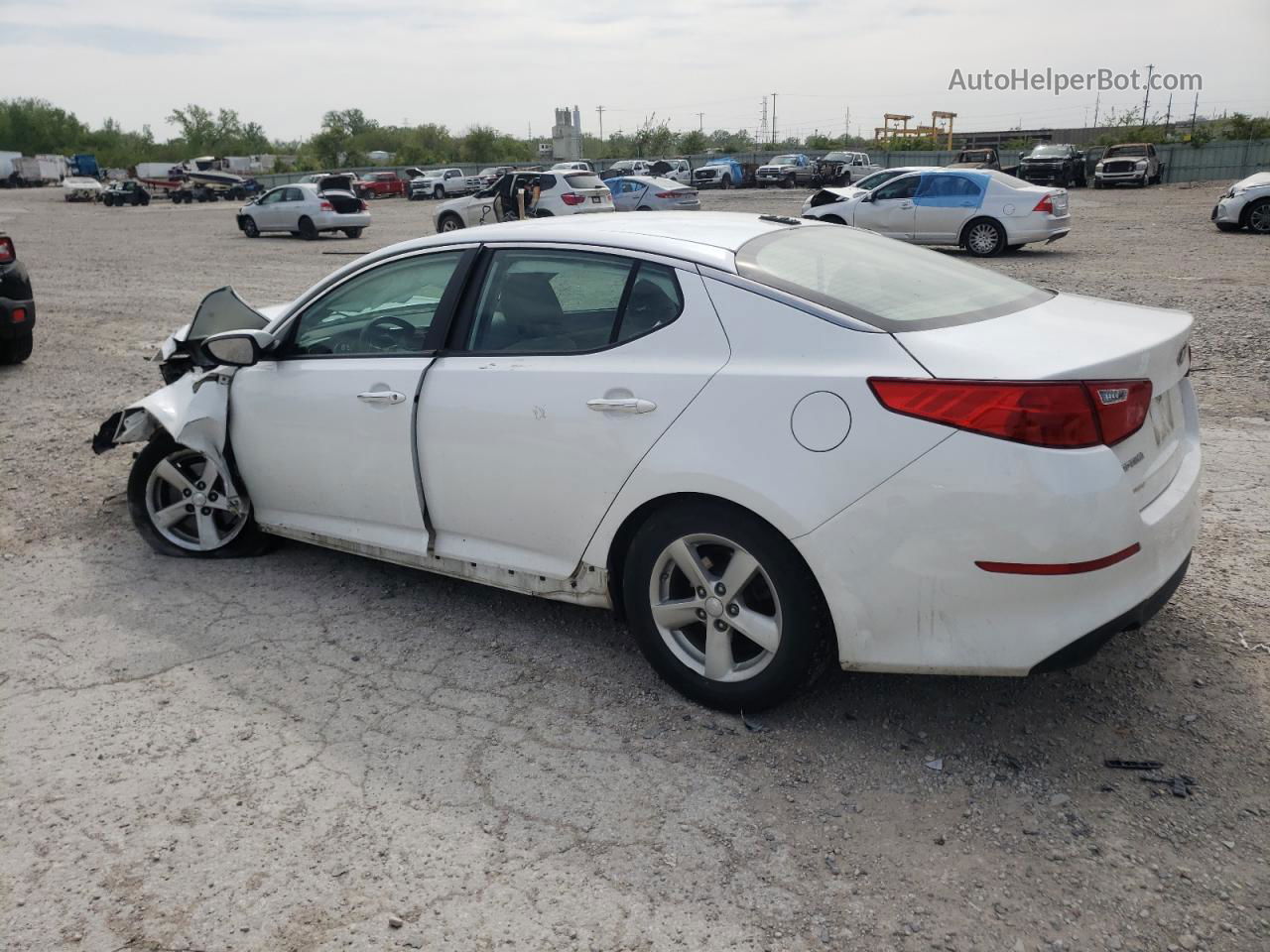 2015 Kia Optima Lx White vin: KNAGM4A71F5557210