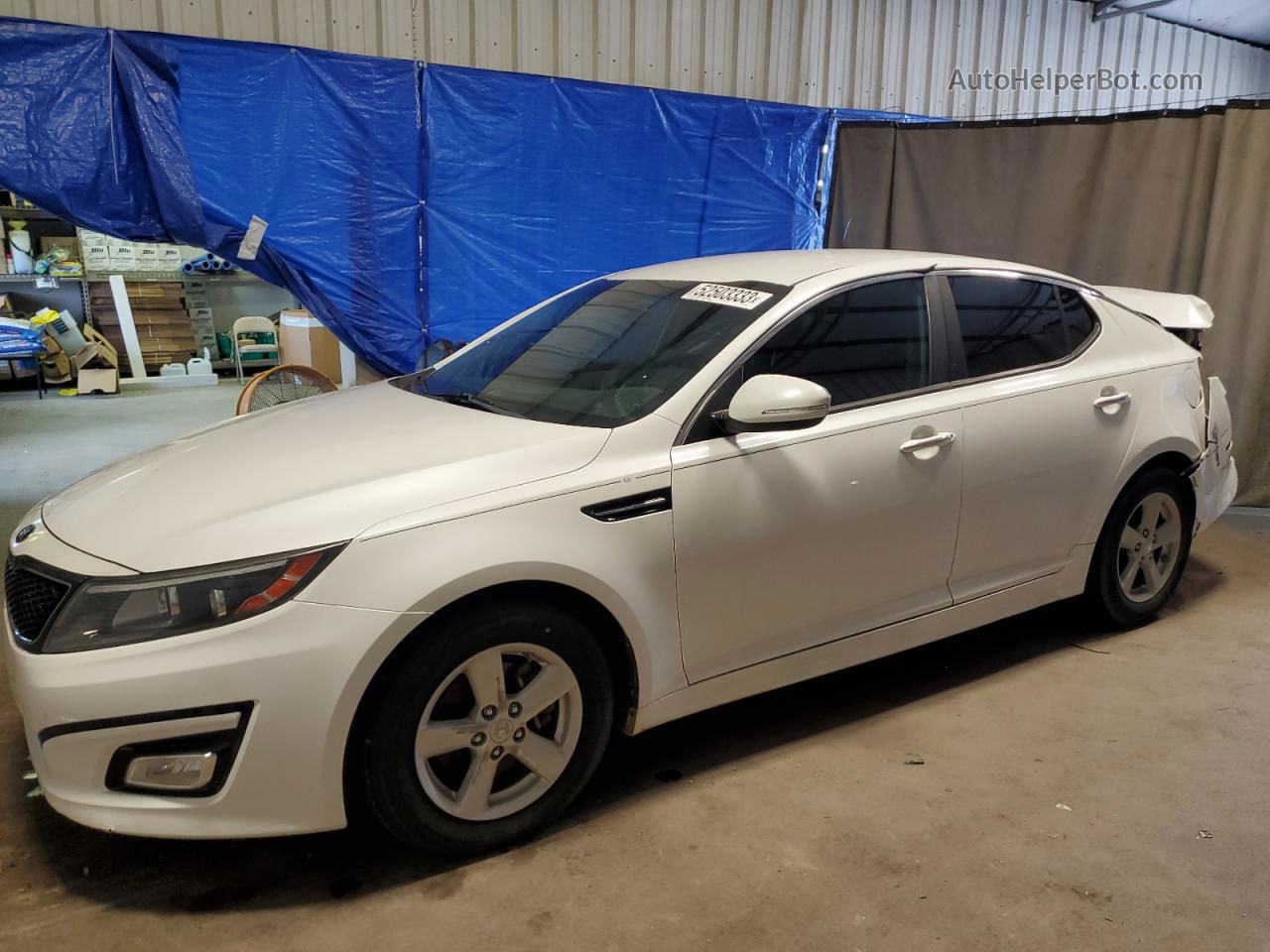 2015 Kia Optima Lx White vin: KNAGM4A71F5566716