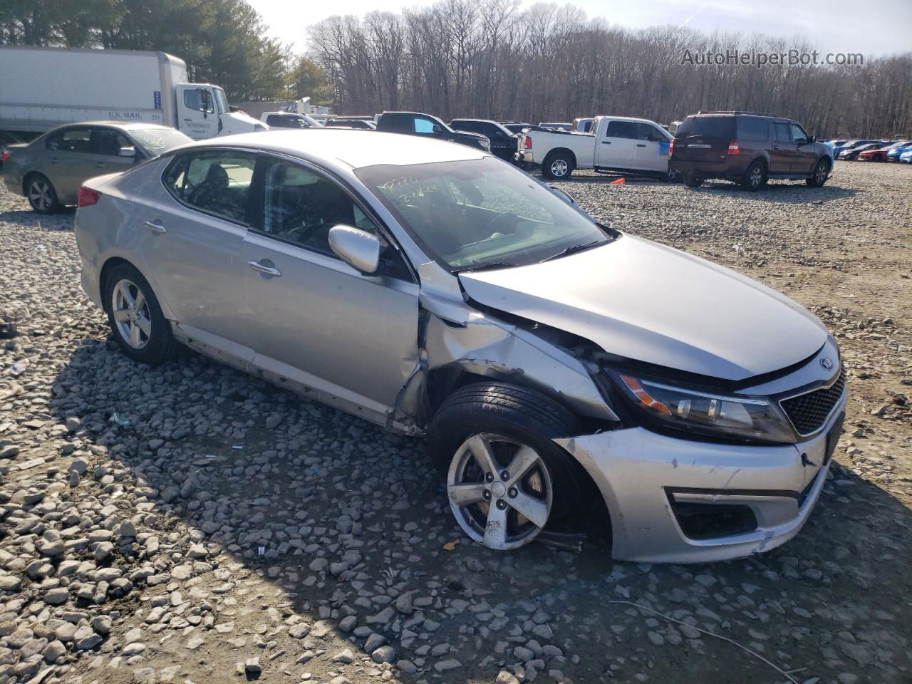 2014 Kia Optima Lx Silver vin: KNAGM4A72E5462234