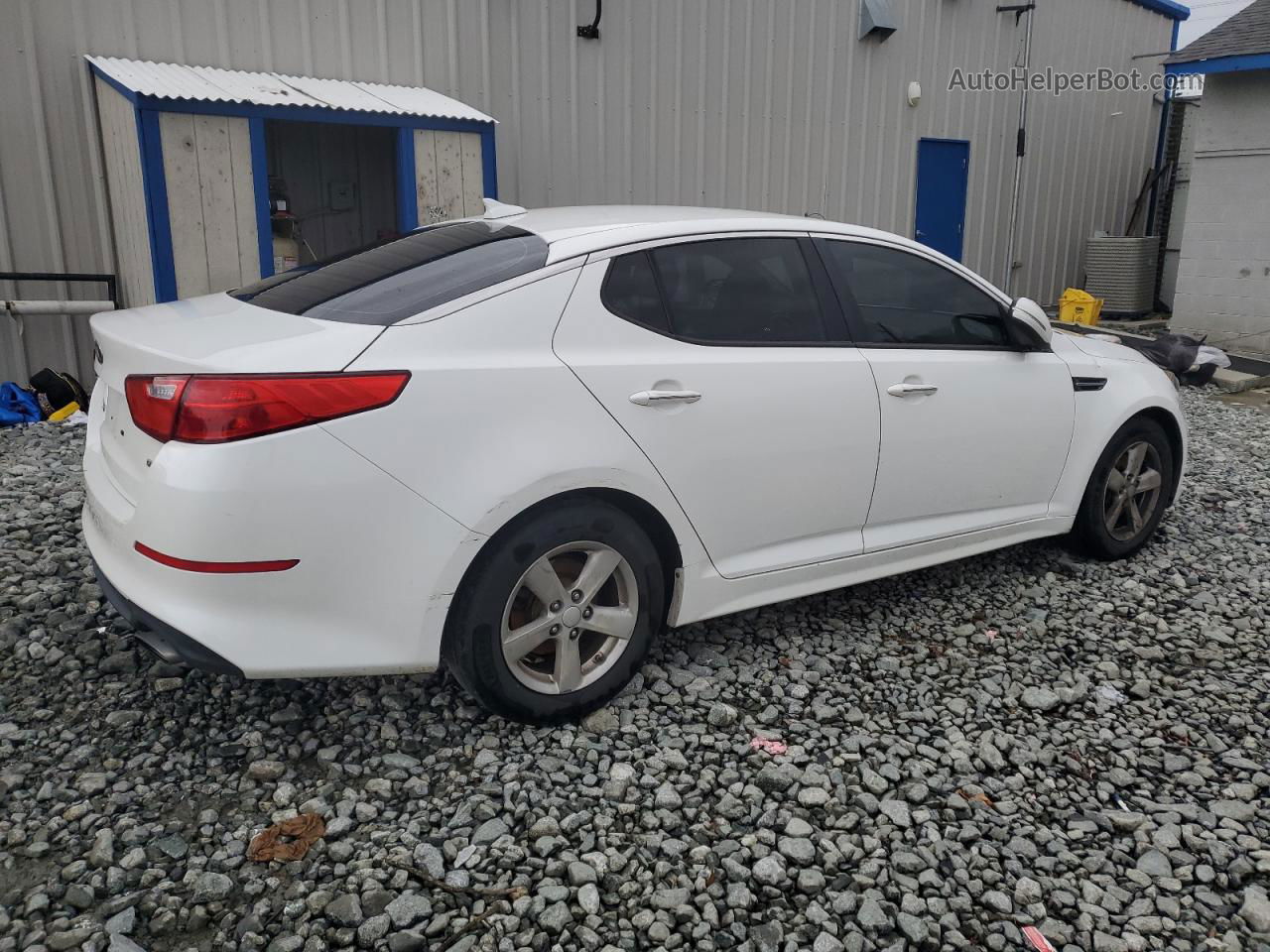 2015 Kia Optima Lx White vin: KNAGM4A72F5576669