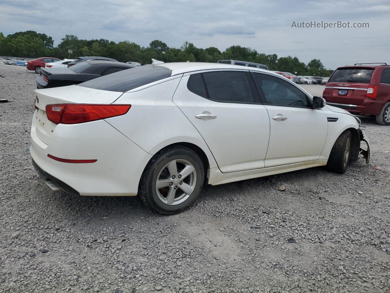 2015 Kia Optima Lx White vin: KNAGM4A72F5645649