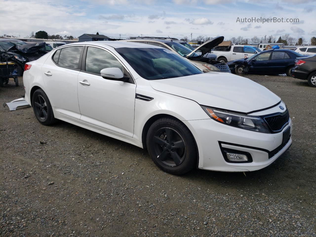 2015 Kia Optima Lx White vin: KNAGM4A72F5664895