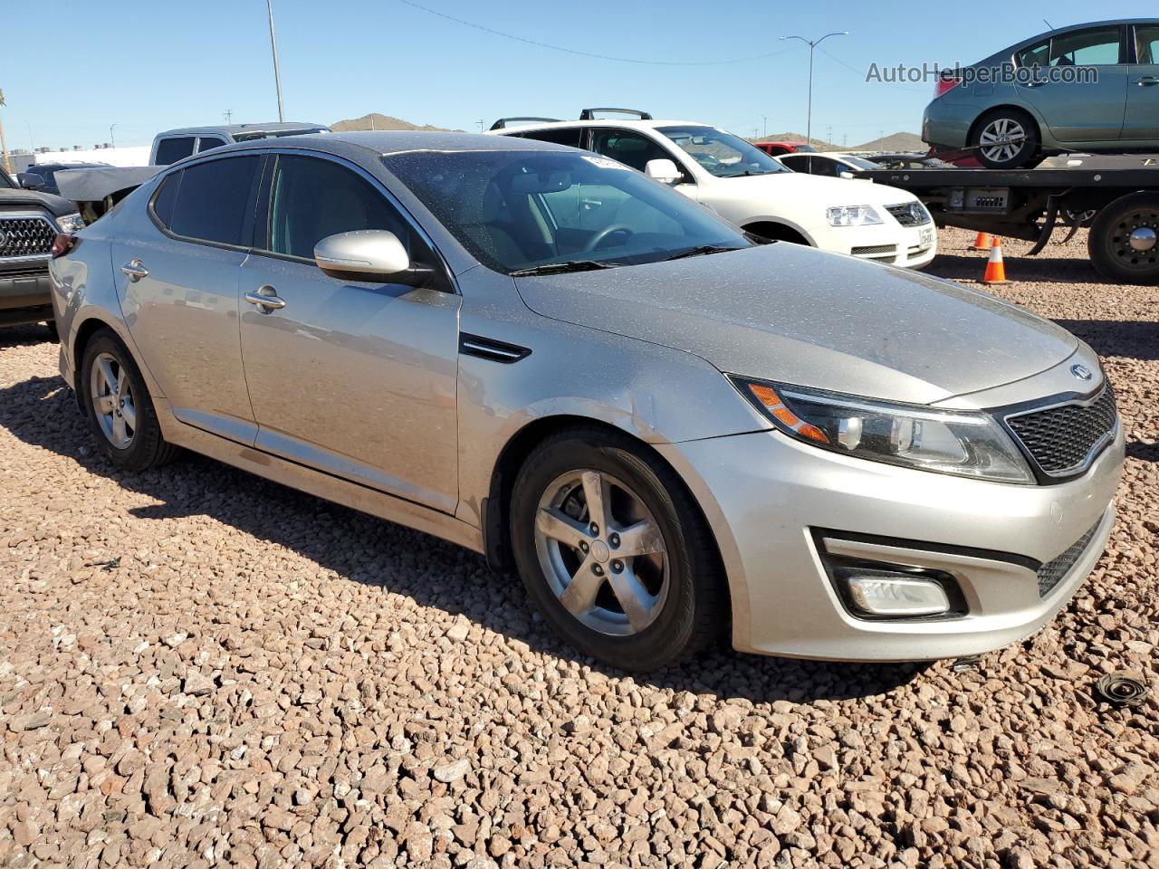 2014 Kia Optima Lx Silver vin: KNAGM4A73E5484971