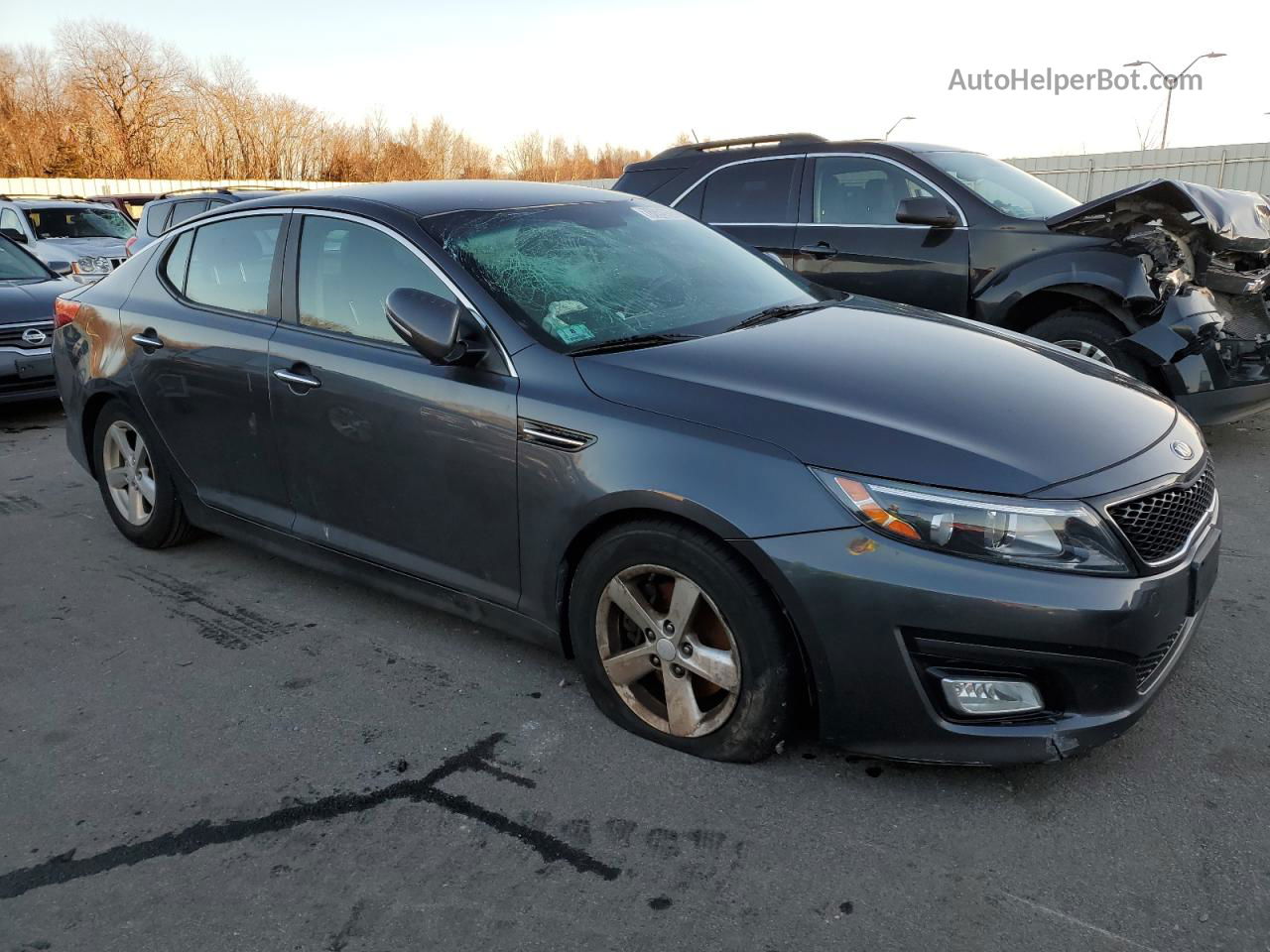 2015 Kia Optima Lx Gray vin: KNAGM4A73F5640394