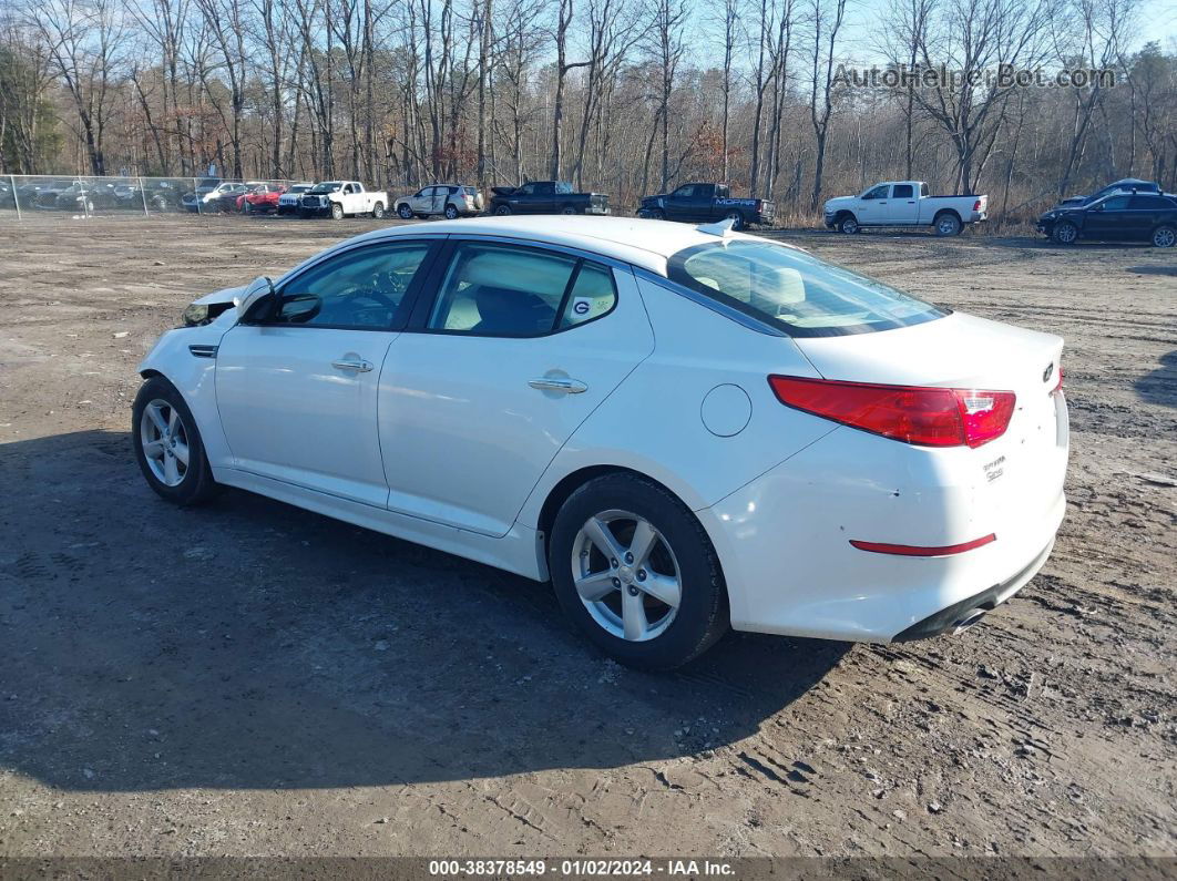 2015 Kia Optima Lx White vin: KNAGM4A73F5652450