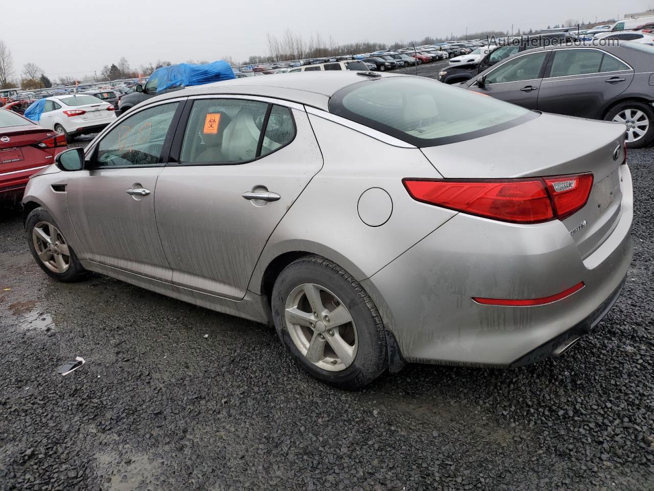 2014 Kia Optima Lx Silver vin: KNAGM4A74E5449906