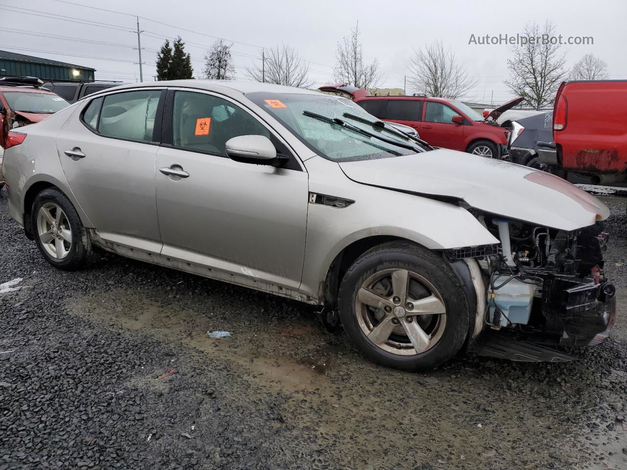 2014 Kia Optima Lx Silver vin: KNAGM4A74E5449906