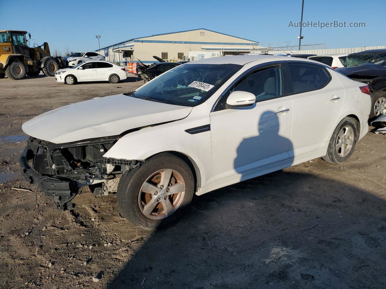 2014 Kia Optima Lx White vin: KNAGM4A74E5455060