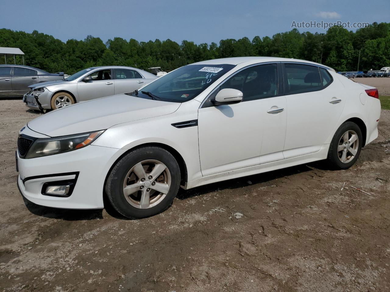 2014 Kia Optima Lx White vin: KNAGM4A74E5470447