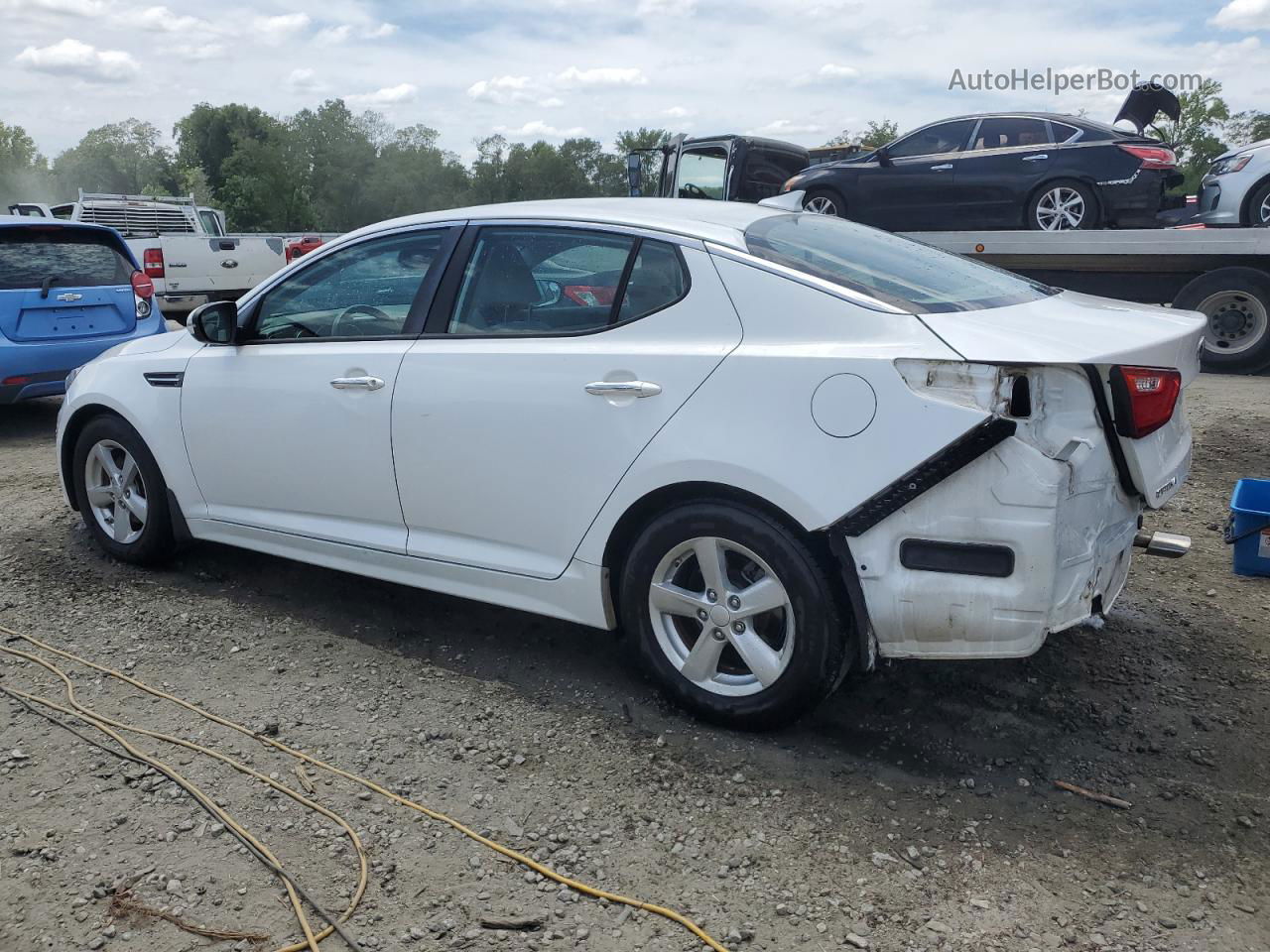 2014 Kia Optima Lx White vin: KNAGM4A74E5489189