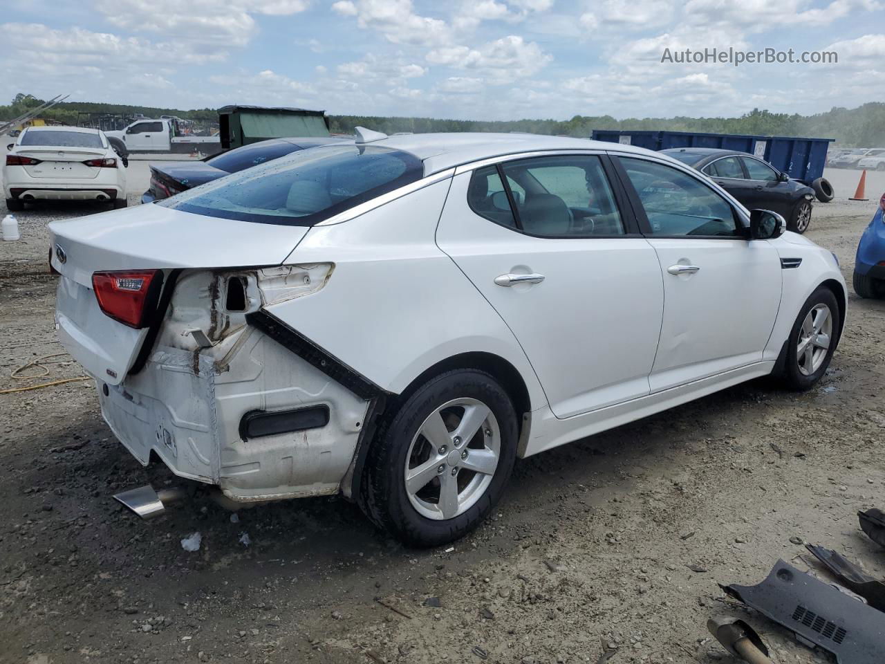 2014 Kia Optima Lx White vin: KNAGM4A74E5489189