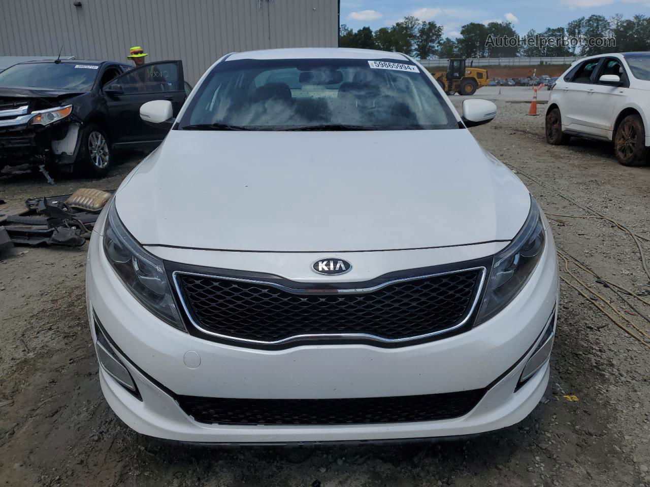 2014 Kia Optima Lx White vin: KNAGM4A74E5489189