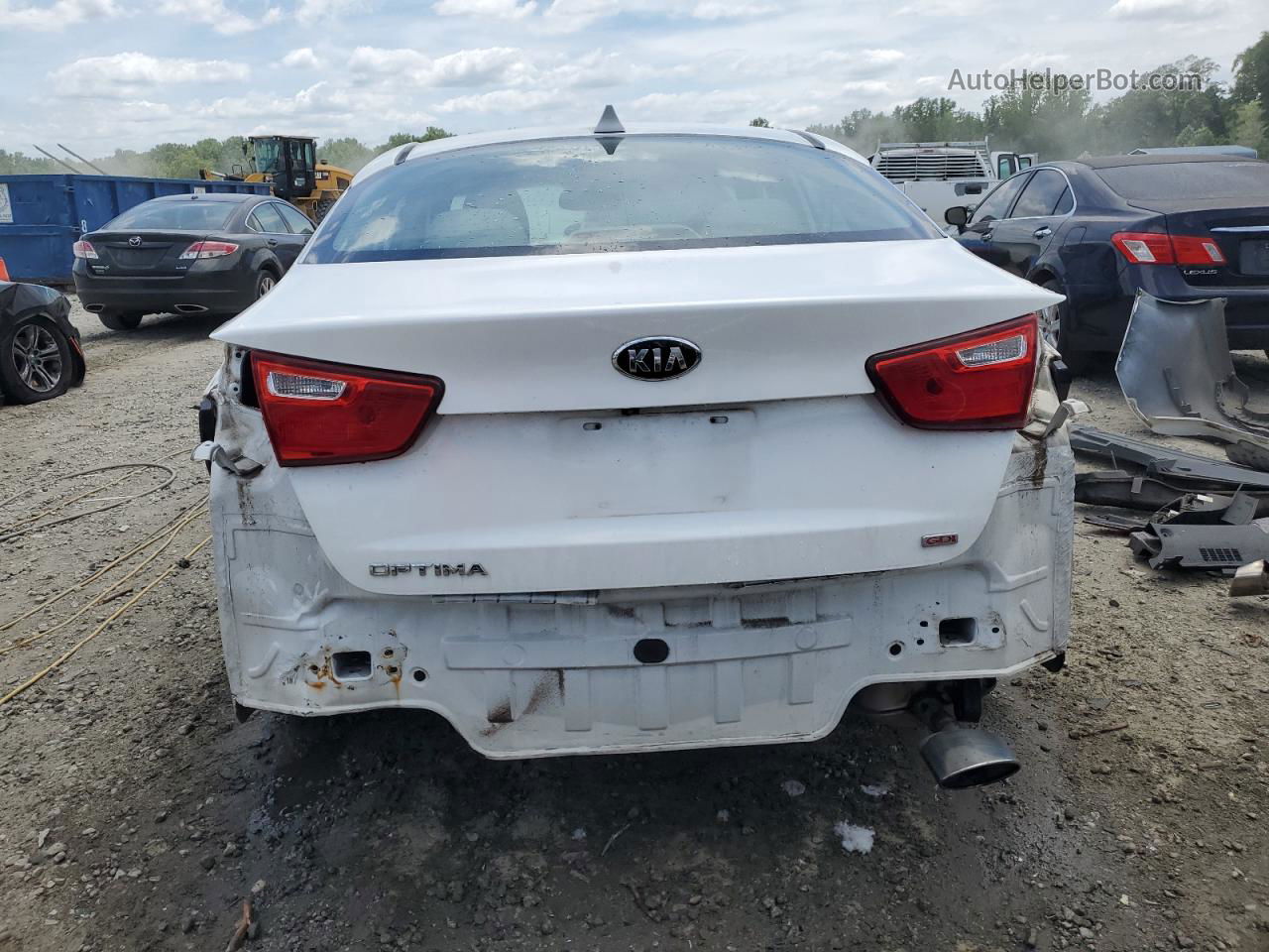 2014 Kia Optima Lx White vin: KNAGM4A74E5489189