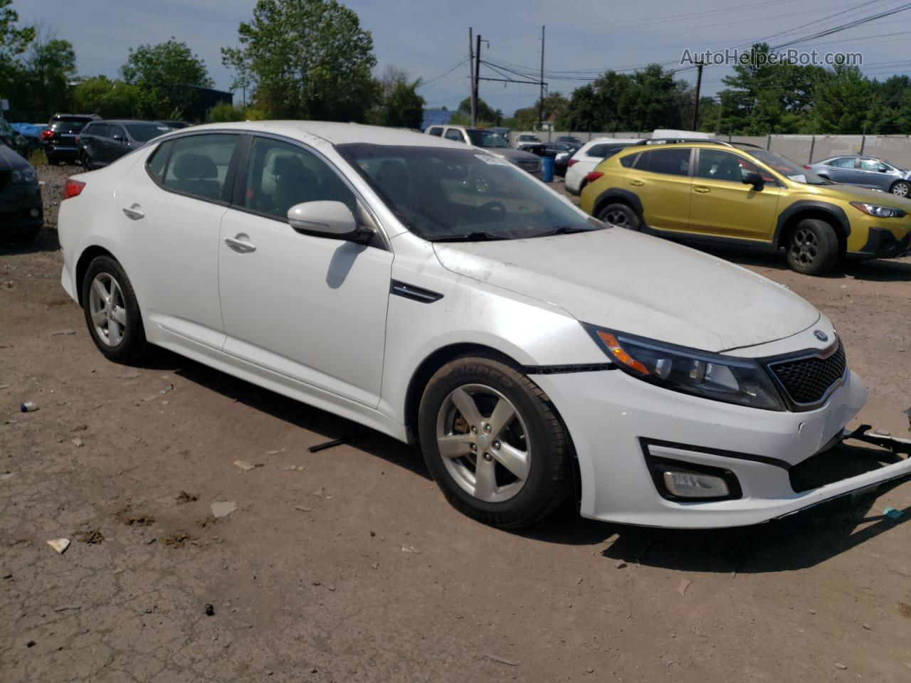 2014 Kia Optima Lx White vin: KNAGM4A74E5499754