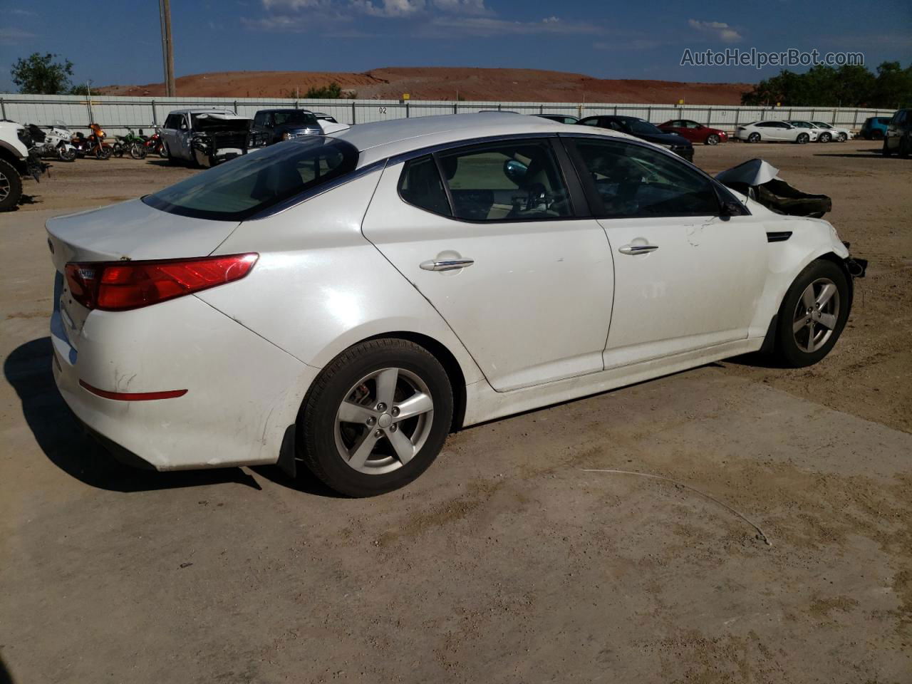 2014 Kia Optima Lx White vin: KNAGM4A74E5507495