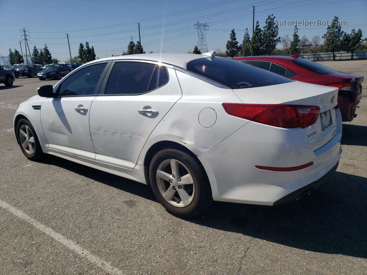 2015 Kia Optima Lx White vin: KNAGM4A74F5529871