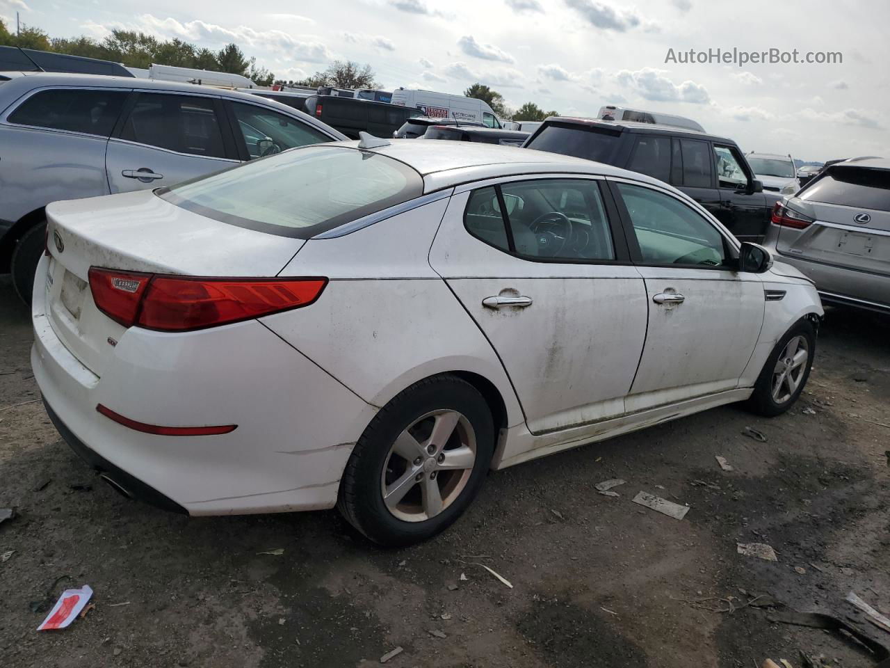 2015 Kia Optima Lx White vin: KNAGM4A74F5649699