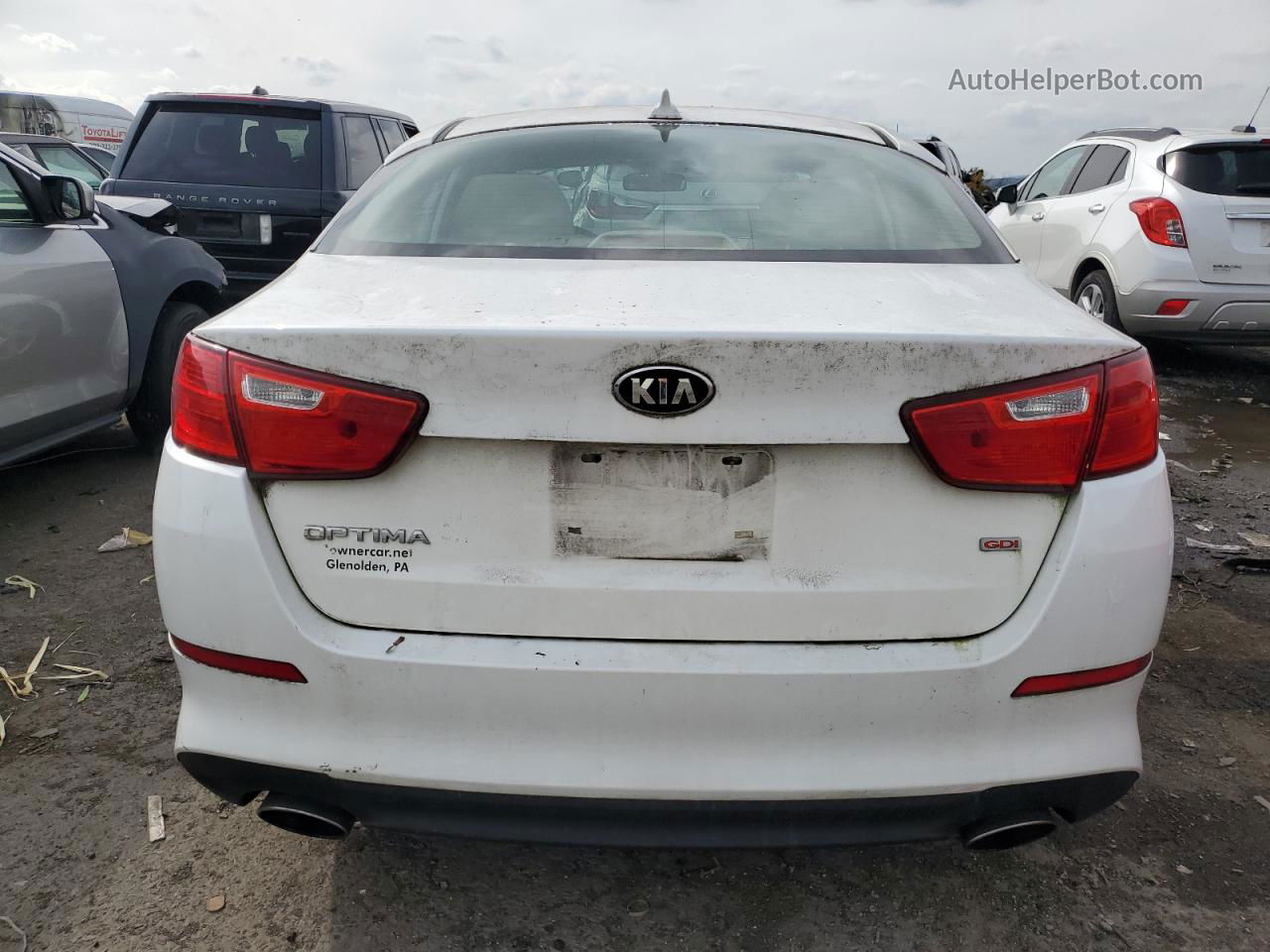 2015 Kia Optima Lx White vin: KNAGM4A74F5649699