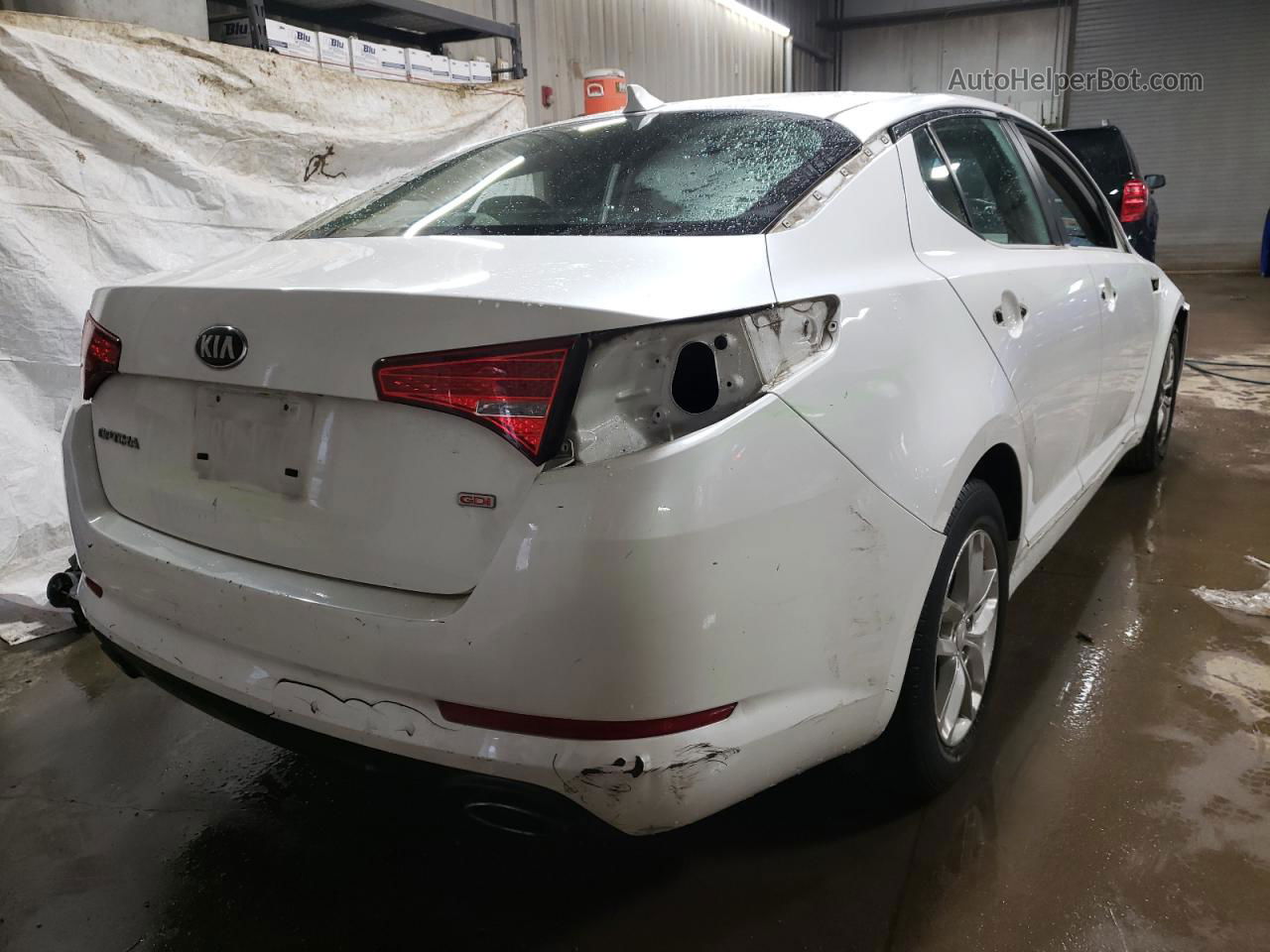 2013 Kia Optima Lx White vin: KNAGM4A75D5358979