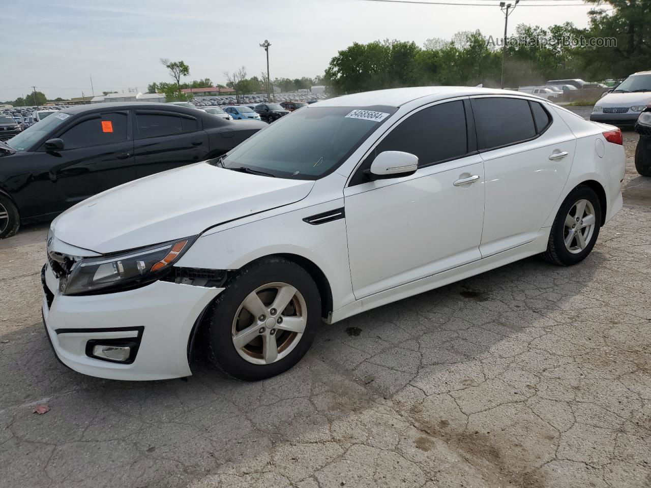 2014 Kia Optima Lx White vin: KNAGM4A75E5464169