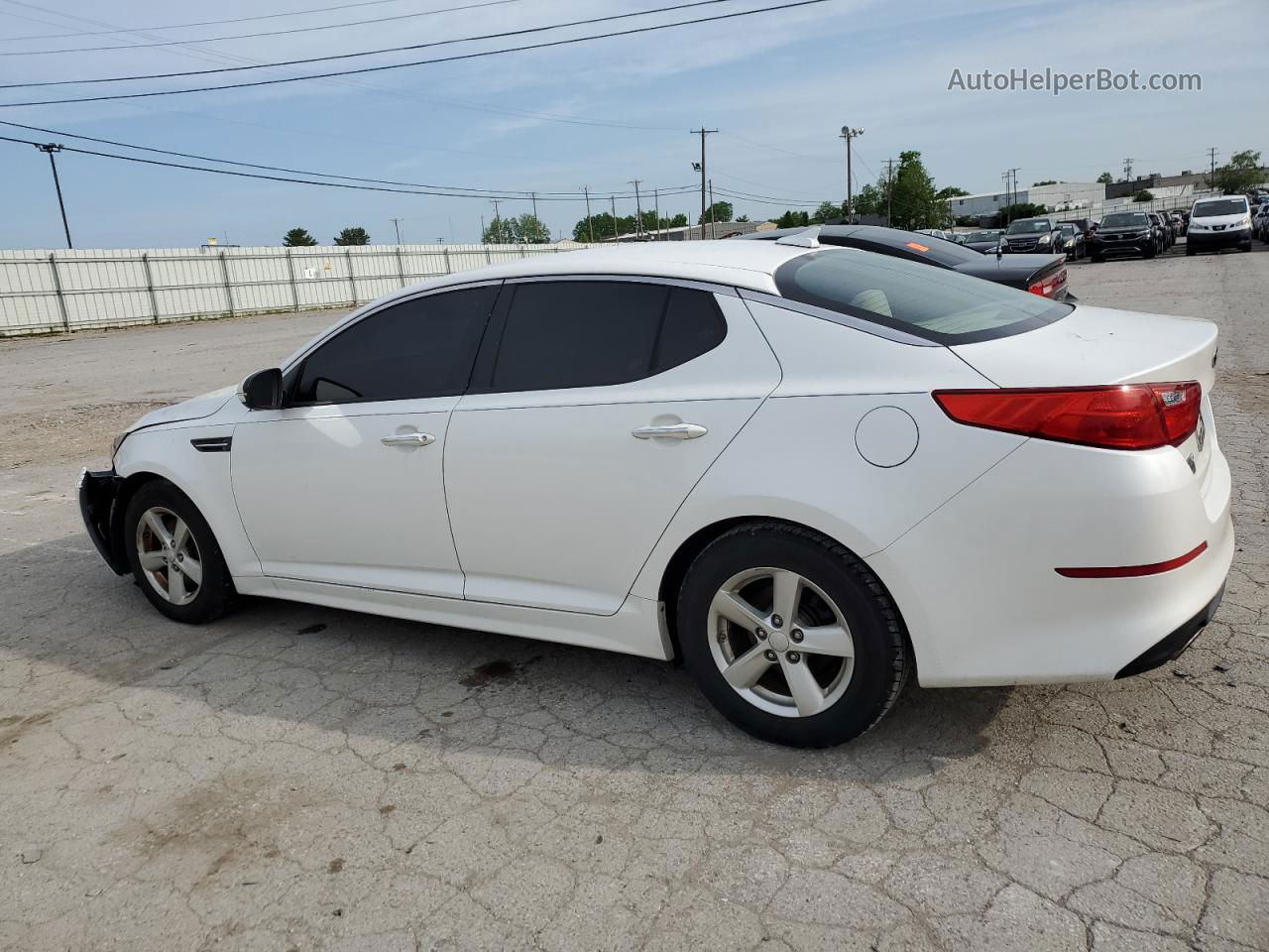 2014 Kia Optima Lx White vin: KNAGM4A75E5464169