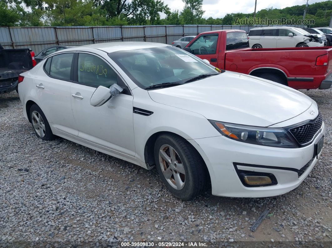 2014 Kia Optima Lx White vin: KNAGM4A75E5497768