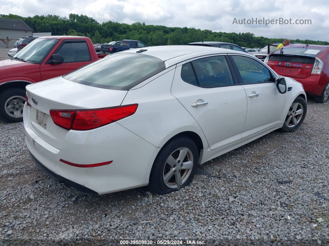 2014 Kia Optima Lx White vin: KNAGM4A75E5497768