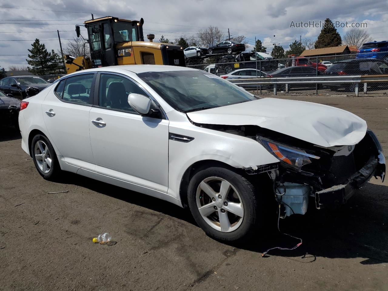 2015 Kia Optima Lx White vin: KNAGM4A75F5556853