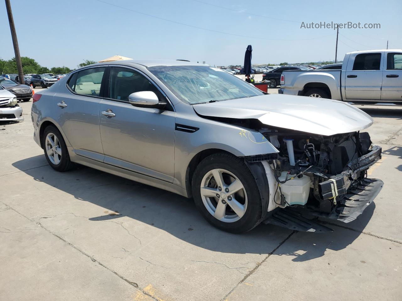 2015 Kia Optima Lx Silver vin: KNAGM4A75F5575970