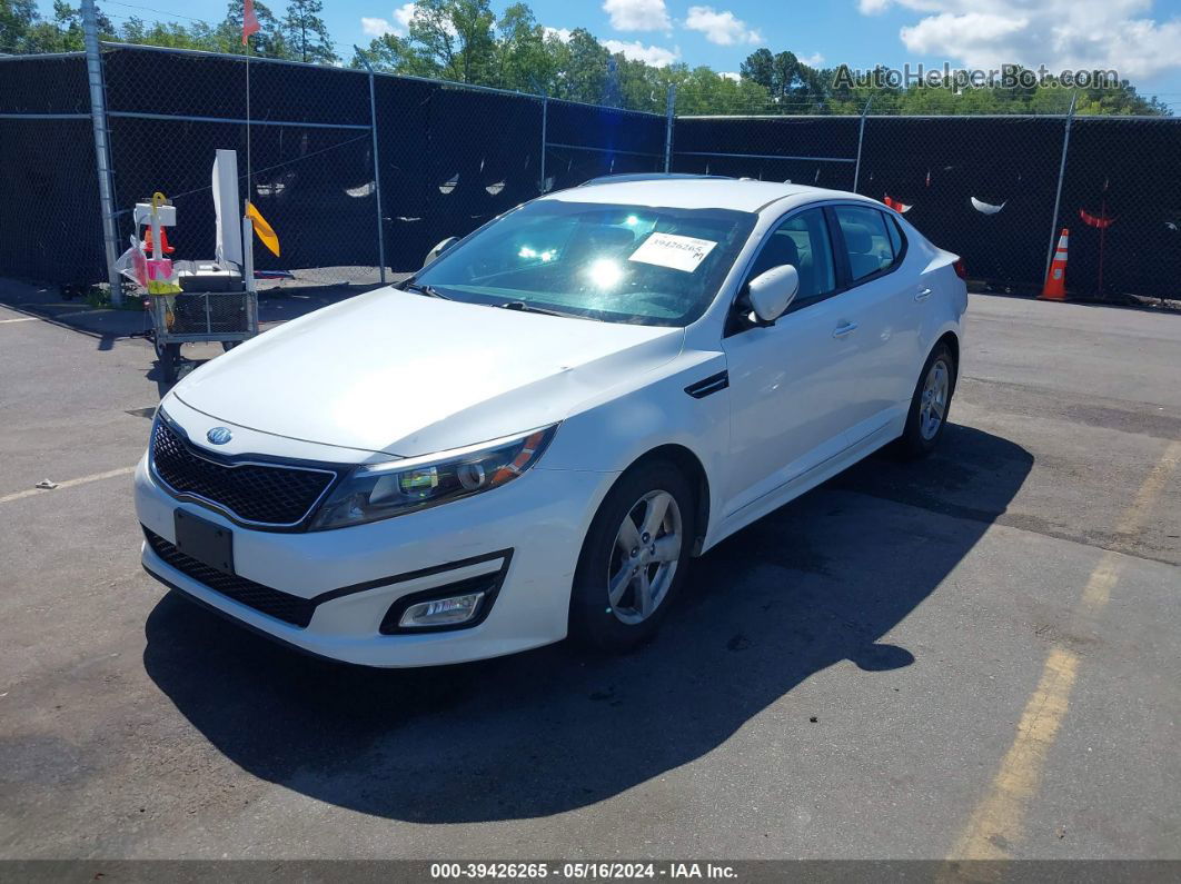 2015 Kia Optima Lx White vin: KNAGM4A75F5646097