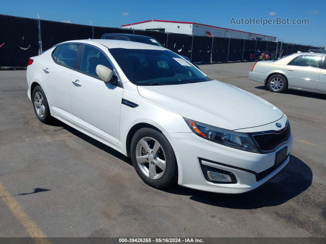 2015 Kia Optima Lx White vin: KNAGM4A75F5646097