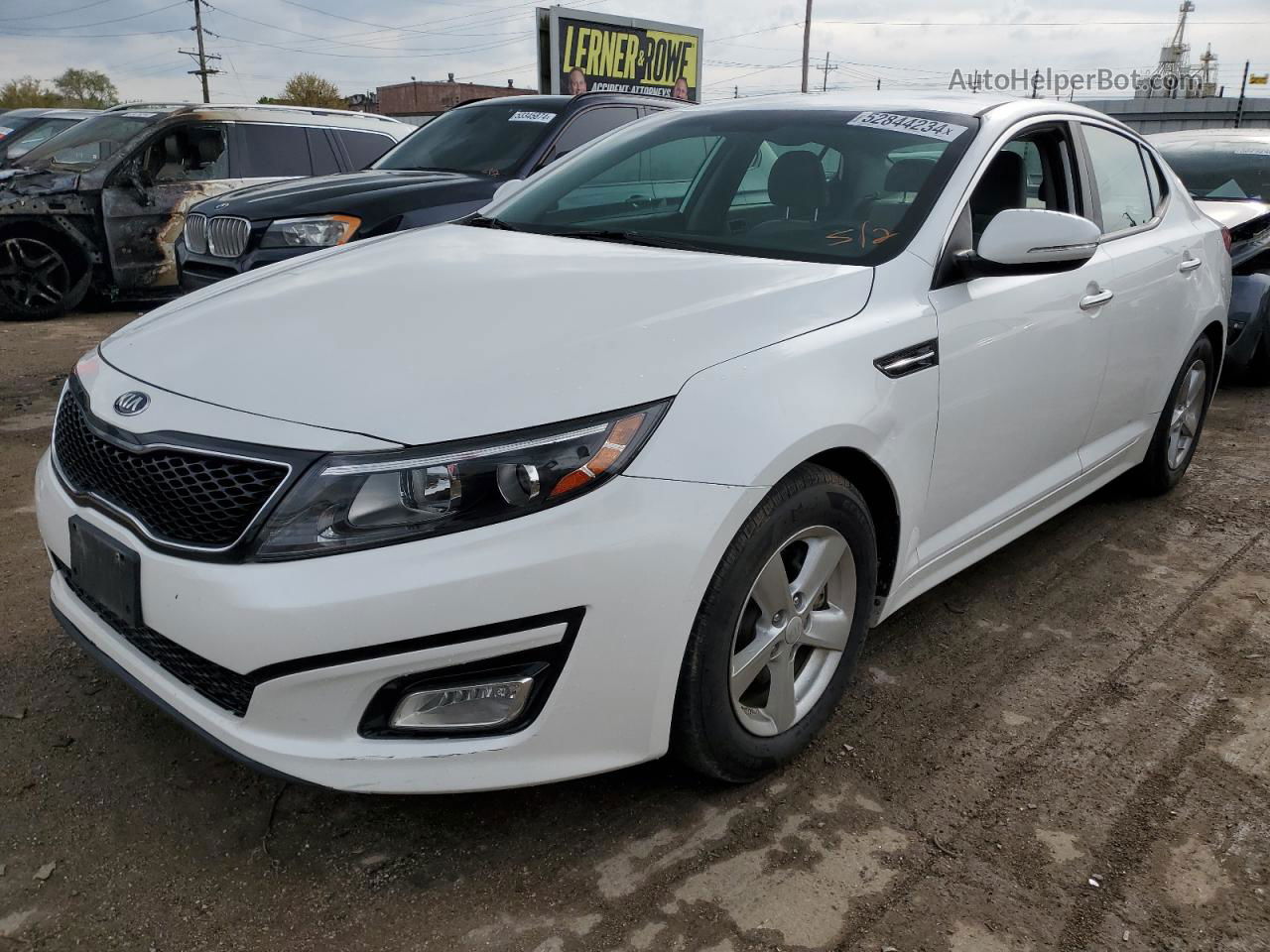 2015 Kia Optima Lx White vin: KNAGM4A75F5665099