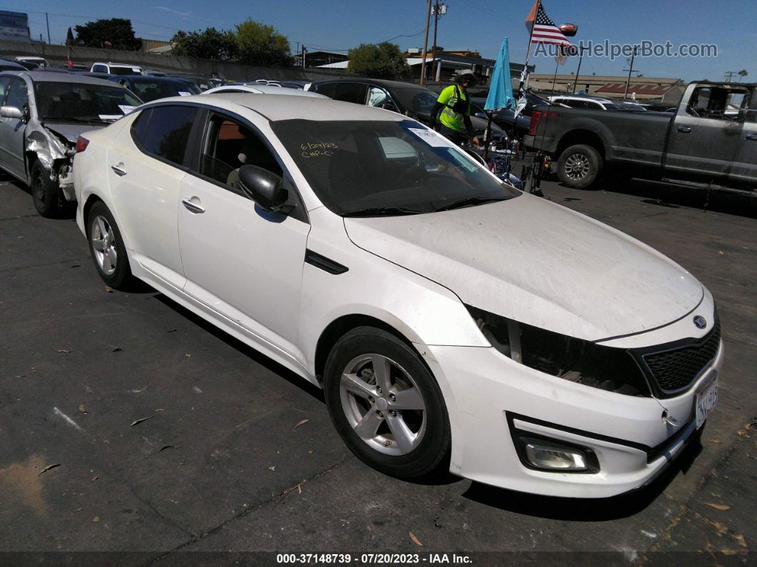 2015 Kia Optima Lx White vin: KNAGM4A75F5665135