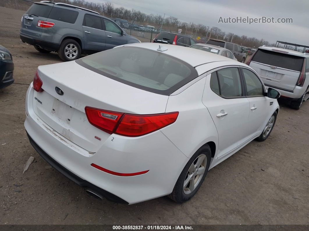 2014 Kia Optima Lx White vin: KNAGM4A76E5462253