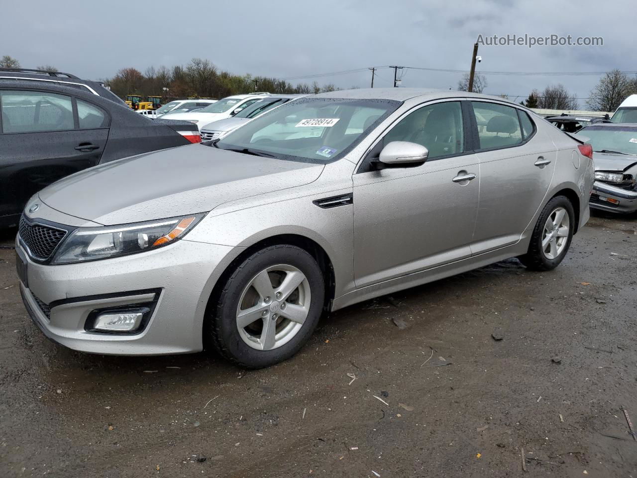 2014 Kia Optima Lx Silver vin: KNAGM4A76E5497858