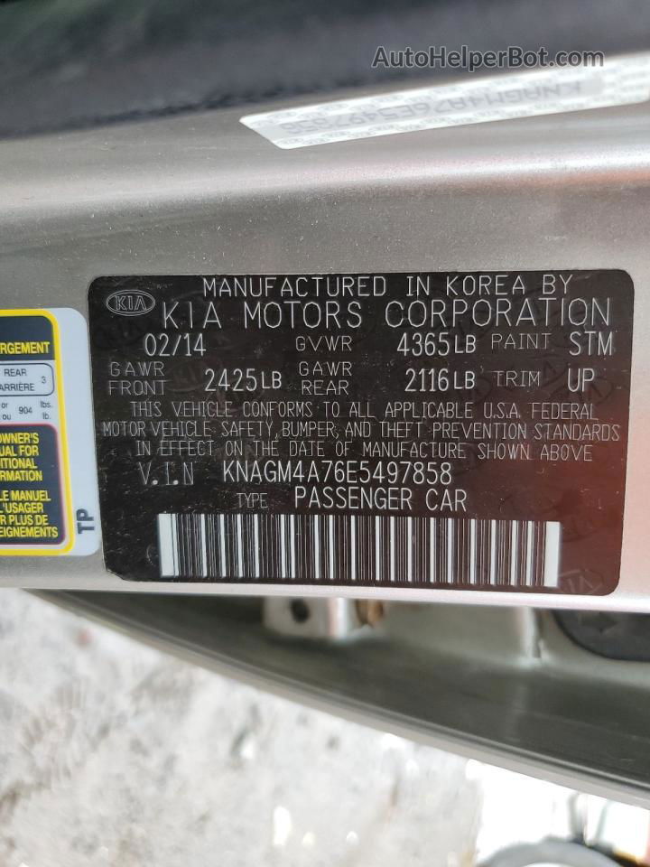 2014 Kia Optima Lx Silver vin: KNAGM4A76E5497858