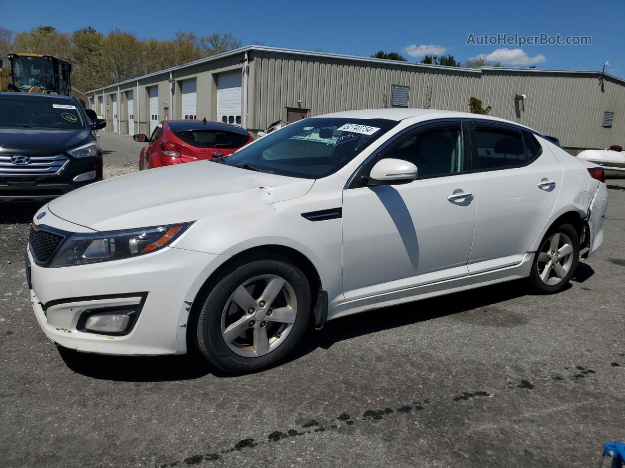 2014 Kia Optima Lx White vin: KNAGM4A76E5521169