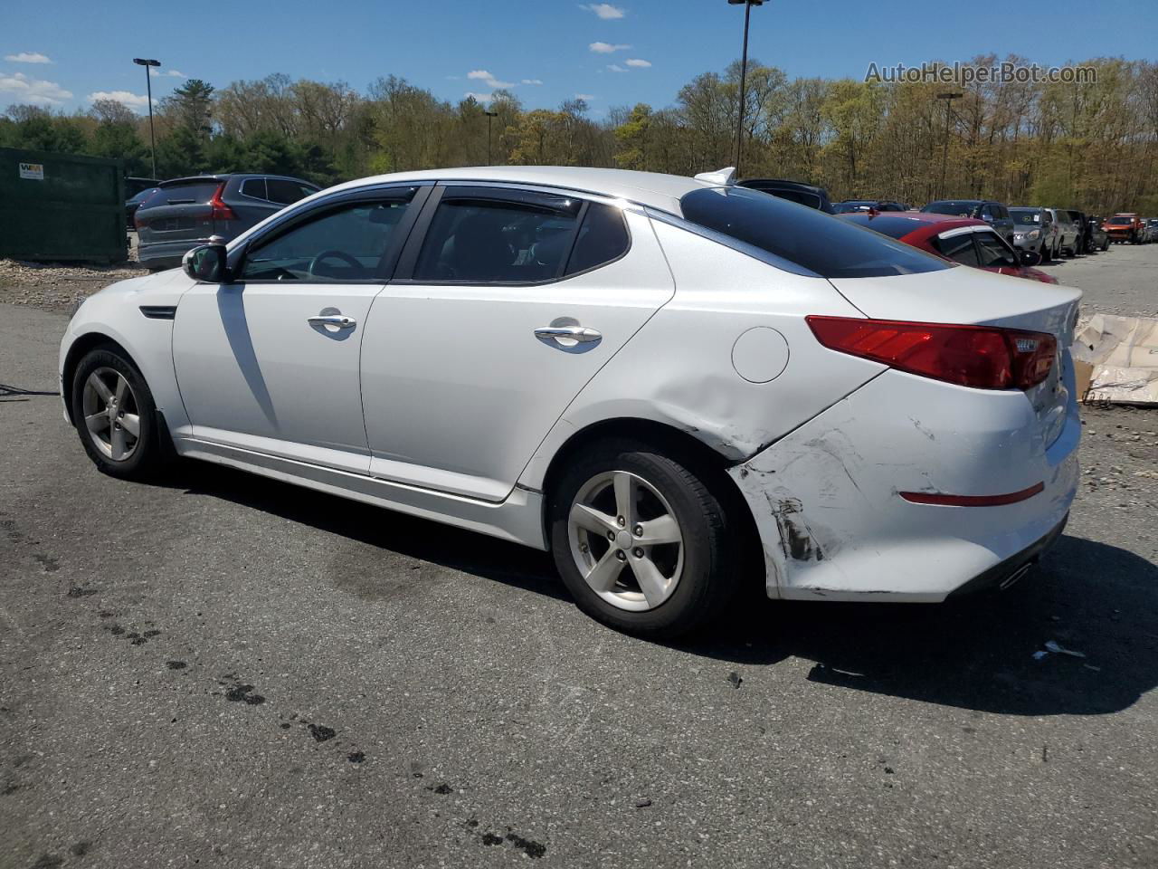 2014 Kia Optima Lx White vin: KNAGM4A76E5521169