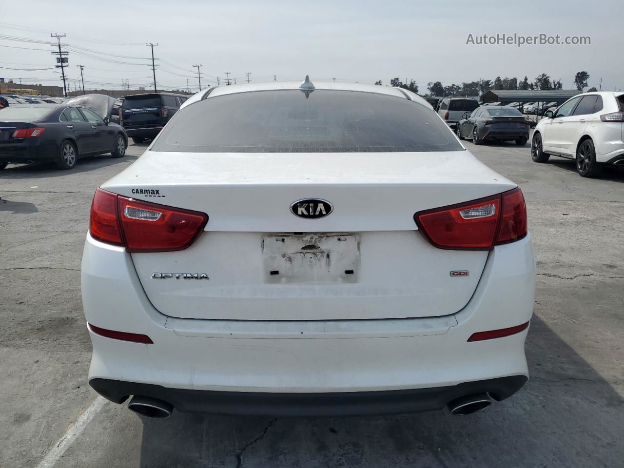 2015 Kia Optima Lx White vin: KNAGM4A76F5640017