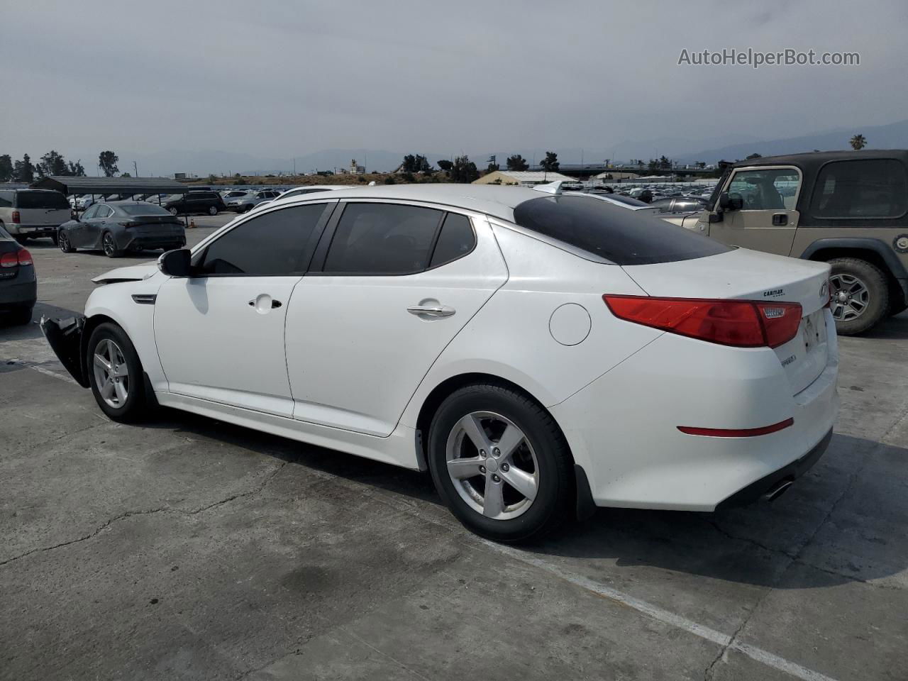 2015 Kia Optima Lx White vin: KNAGM4A76F5640017