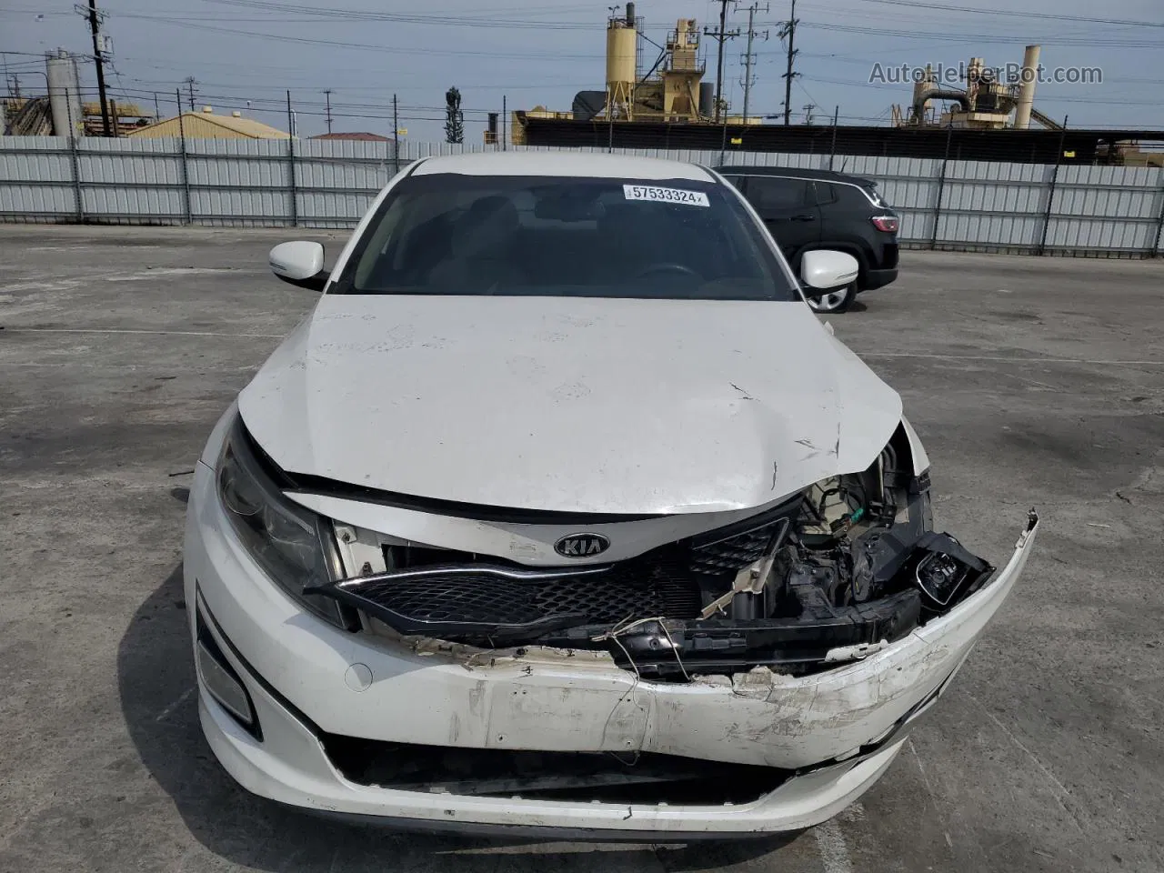 2015 Kia Optima Lx White vin: KNAGM4A76F5640017