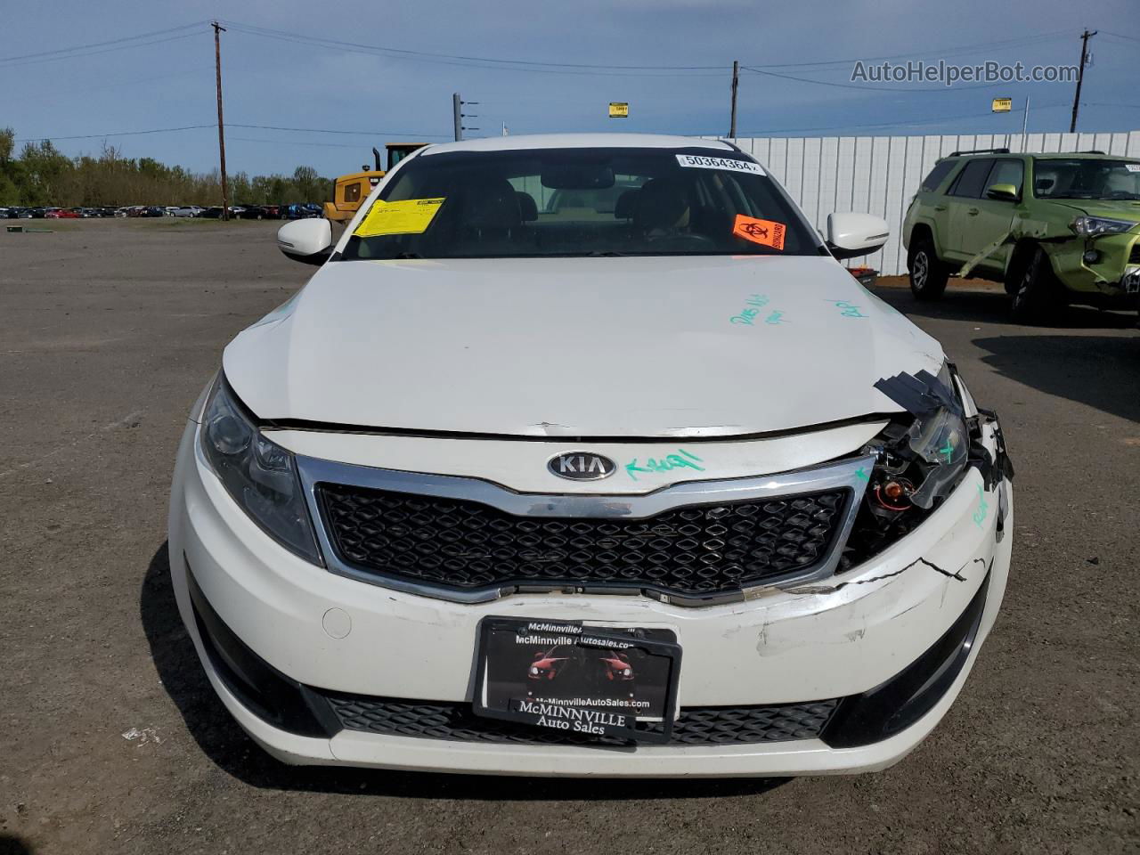 2013 Kia Optima Lx White vin: KNAGM4A77D5374794