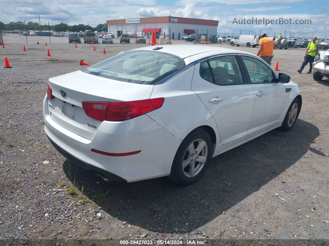 2014 Kia Optima Lx White vin: KNAGM4A77E5469549